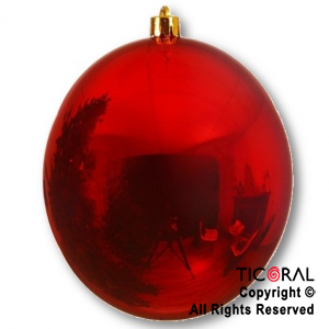 BOLA DE NAVIDAD 15 CM METALIZADO ROJO x 1